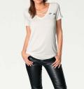 Designer-Shirt mit Strasssteinen offwhite