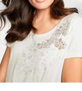 Designer-Shirt mit Strasssteinen offwhite