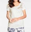 Designer-Shirt mit Strasssteinen offwhite