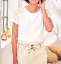 Designer-Shirt mitStickerei ecru