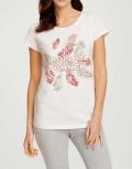 Designer-Shirt mitTropical-Print  ecru