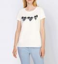 Designer-Shirt mitmit Motivdruck ecru