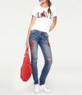 Designer-Shirt weiß mit Strass