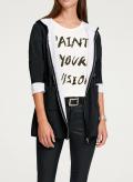 Designer-Shirtjacke mit Kapuze schwarz