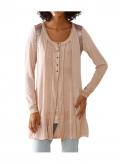 Designer-Shirtjacke mit Pailletten rosé
