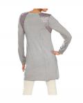Designer-Shirtjacke mit Pailletten taupe