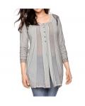 Designer-Shirtjacke mit Pailletten taupe