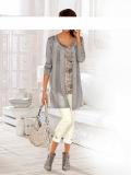Designer-Shirtjacke mit Pailletten taupe