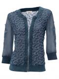 Designer-Shirtjacke mit Spitze blau