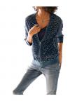 Designer-Shirtjacke mit Spitze blau