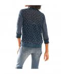 Designer-Shirtjacke mit Spitze blau