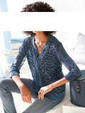 Designer-Shirtjacke mit Spitze blau