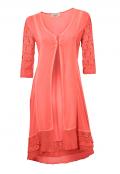 Designer-Shirtjacke mit Spitze koralle