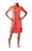 Designer-Shirtjacke mit Spitze koralle
