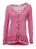 Designer-Shirtjacke mit Spitze pink