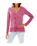 Designer-Shirtjacke mit Spitze pink