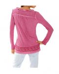 Designer-Shirtjacke mit Spitze pink