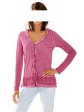 Designer-Shirtjacke mit Spitze pink