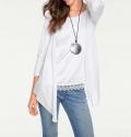 Designer-Shirtjacke mit Spitze weiß
