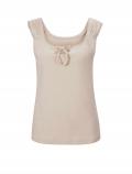 Designer-Shirttop in Rippenoptik sand