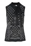Designer-Shirttop mit Strass schwarz