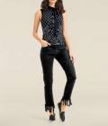 Designer-Shirttop mit Strass schwarz