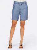Designer-Shorts mit Gürtel blue-bleached