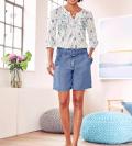 Designer-Shorts mit Gürtel blue-bleached