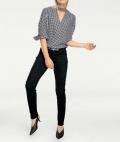 Designer-Slim-Jeans mit Nieten schwarz