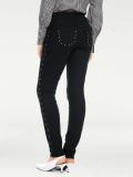 Designer-Slim-Jeans mit Nieten schwarz