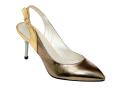 Designer-Slingpumps bronze-gold Gr. 41