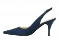 Designer-Slingpumps dunkelblau