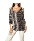 Designer-Snakeprint-Shirt schwarz-bunt