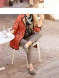 Designer-Sommer-Daunenjacke orange