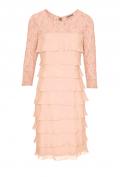 Designer-Spitzen-Chiffonkleid rosé Gr. 50