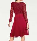 Designer-Spitzen-Chiffonkleid rot