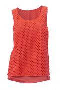 Designer-Spitzen-Chiffontop koralle