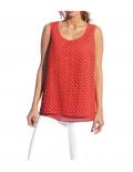 Designer-Spitzen-Chiffontop koralle