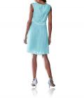 Designer-Spitzen-Plisseekleid aqua