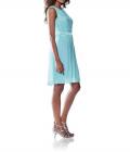 Designer-Spitzen-Plisseekleid aqua