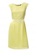 Designer-Spitzen-Plisseekleid vanille
