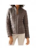 Designer-Spitzen-Steppjacke taupe