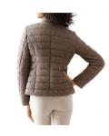 Designer-Spitzen-Steppjacke taupe