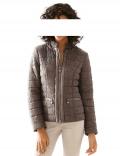 Designer-Spitzen-Steppjacke taupe