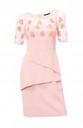Designer-Spitzen-Stufenkleid rosa
