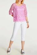 Designer-Spitzenbluse + Top softpink