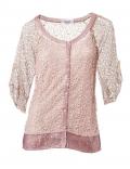 Designer-Spitzenjacke + Top rosa-sand
