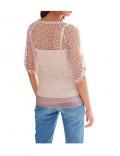Designer-Spitzenjacke + Top rosa-sand