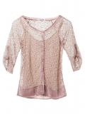Designer-Spitzenjacke + Top rosa-sand