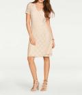 Designer-Spitzenkleid champagner